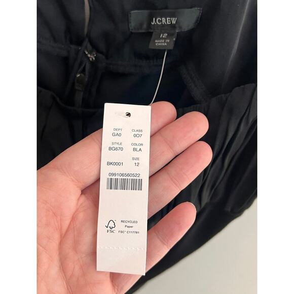 J.Crew NWT Gathered Stretch Silk Camisole Black Women's Size 12 BG670 - Picture 6 of 10